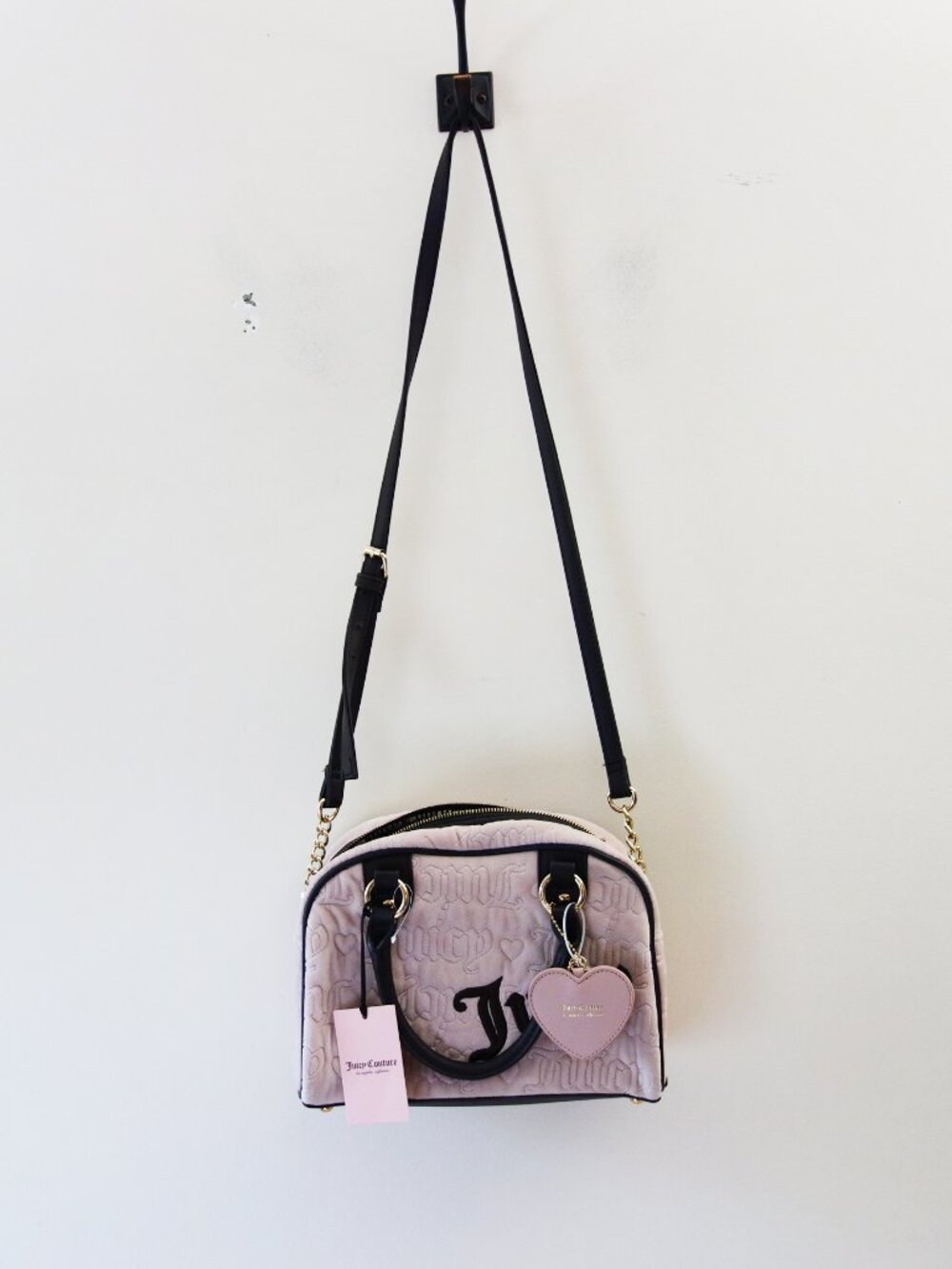 Juicy Couture Vintage Dreams Satchel Size Medium Velvet Blush Pink NWT! - Picture 2 of 13